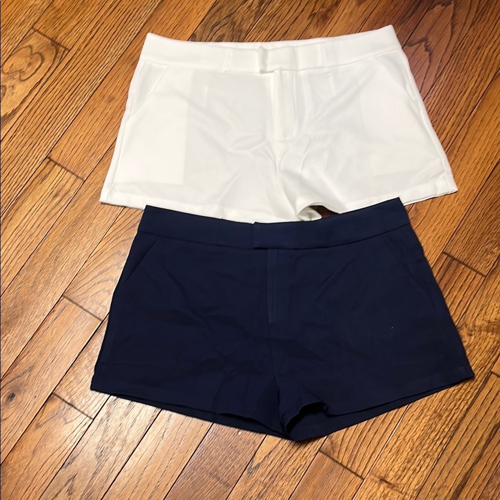SHEIN White and Navy High Waist Women’s Shorts NEW